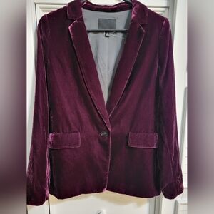 Banana Republic Deep Plum Purple Velvet Blazer